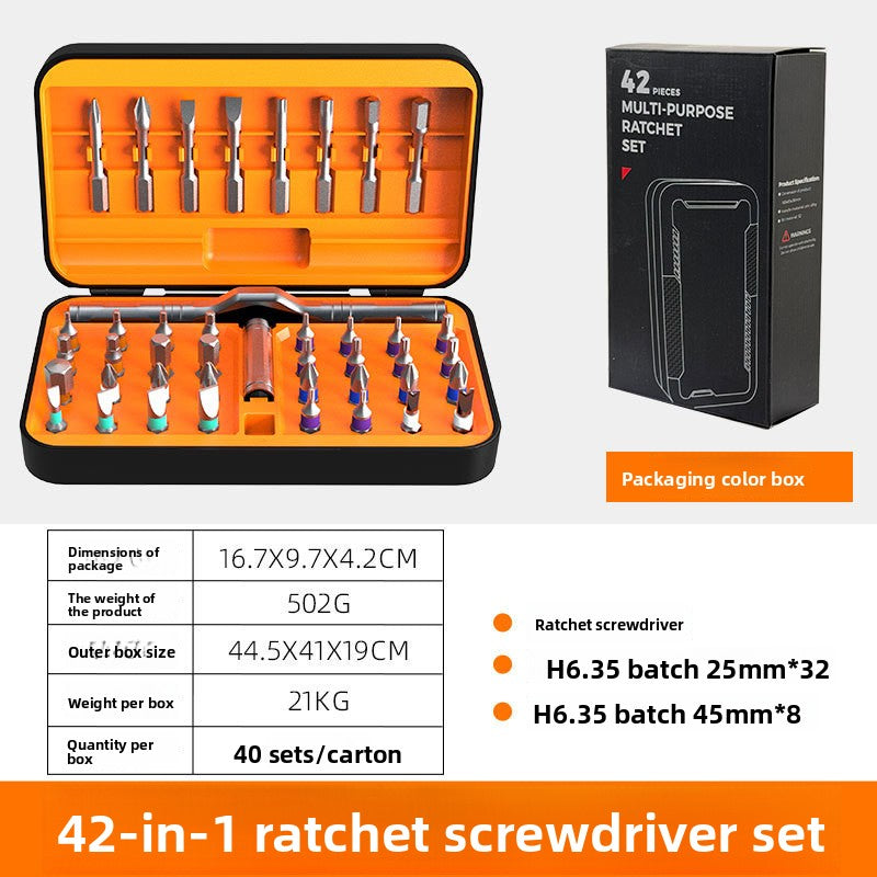 Multi-Function Ratchet Screwdriver Set with S2 Steel Bits