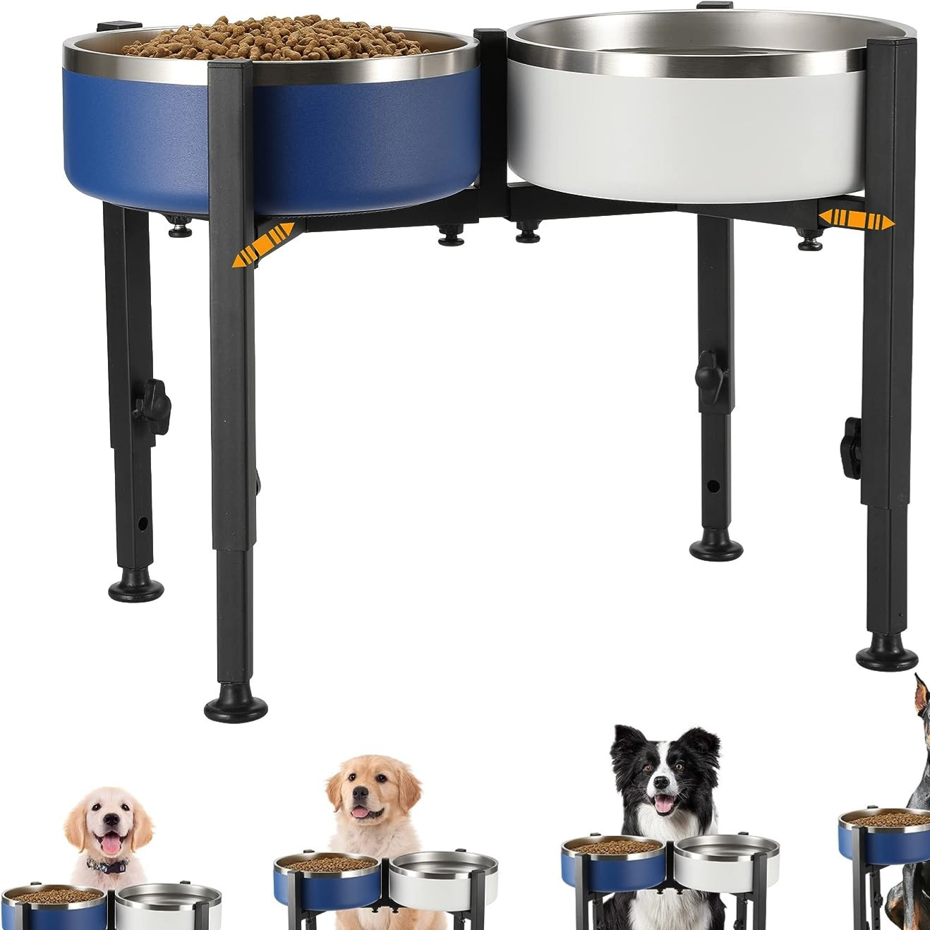 Adjustable Elevated Dog Bowl Rack