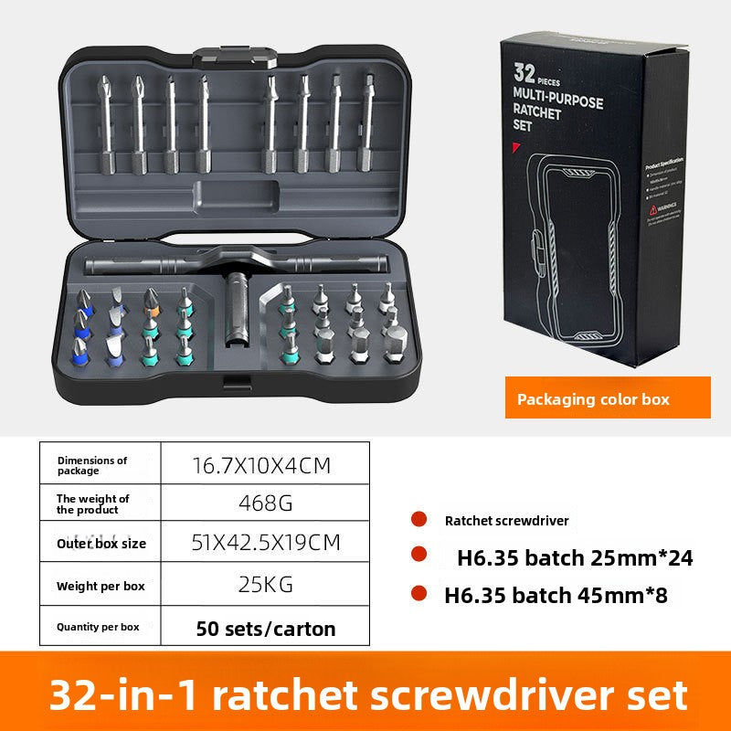 Multi-Function Ratchet Screwdriver Set with S2 Steel Bits