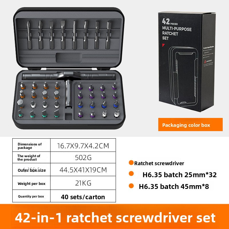 Multi-Function Ratchet Screwdriver Set with S2 Steel Bits