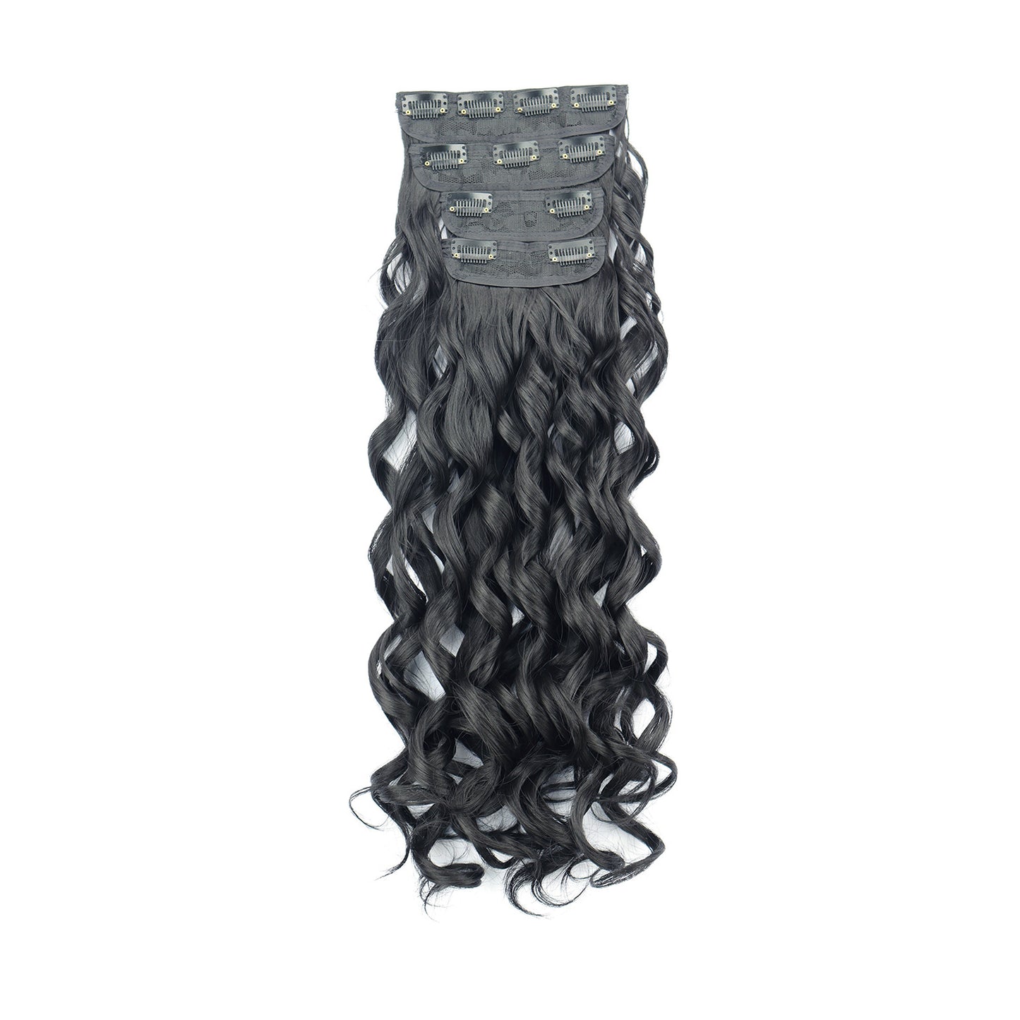 Women's Synthetic Hair Extension 4-Piece Set Long Curly Retro Wig Piece