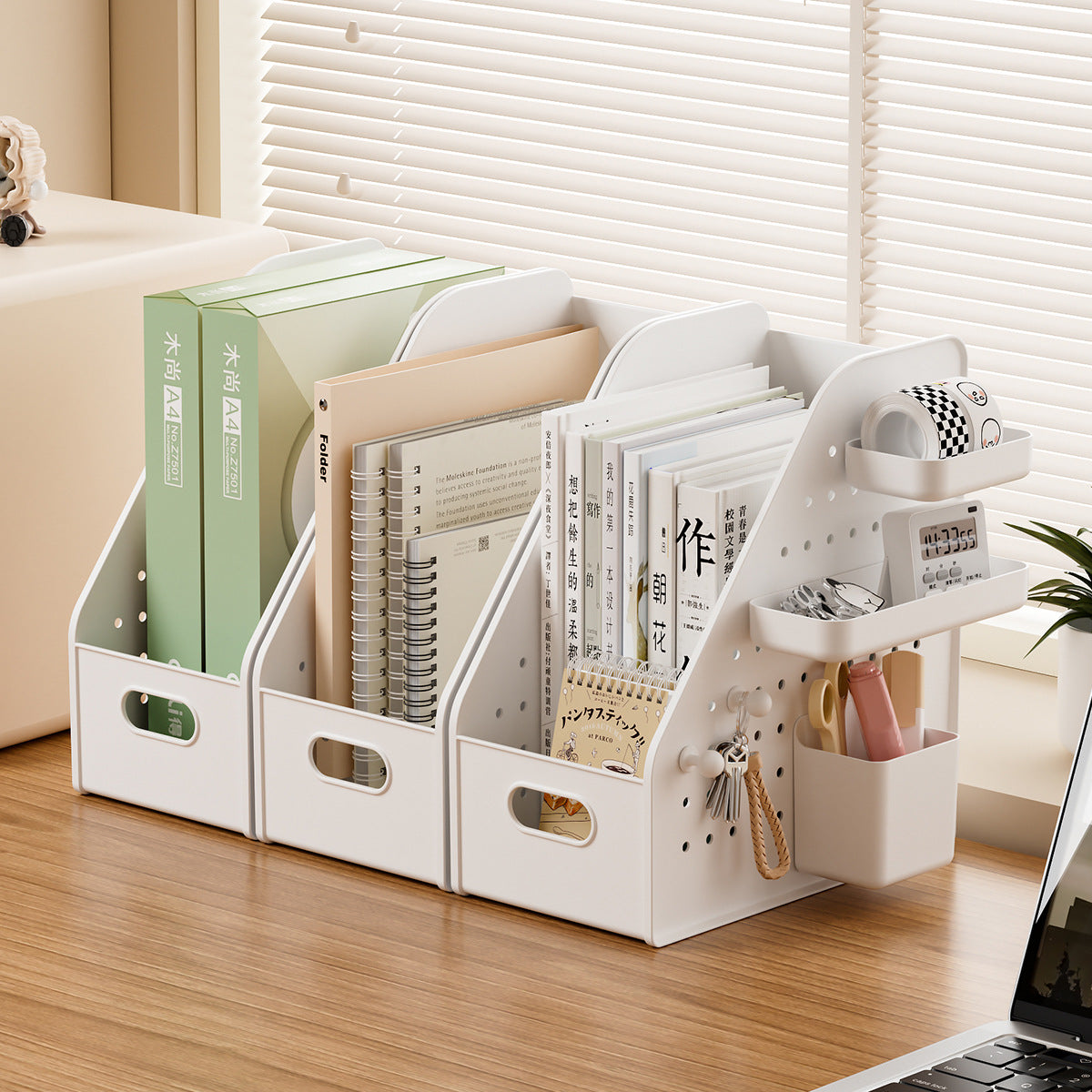 Desktop Perforated Board Storage Basket Organizer
