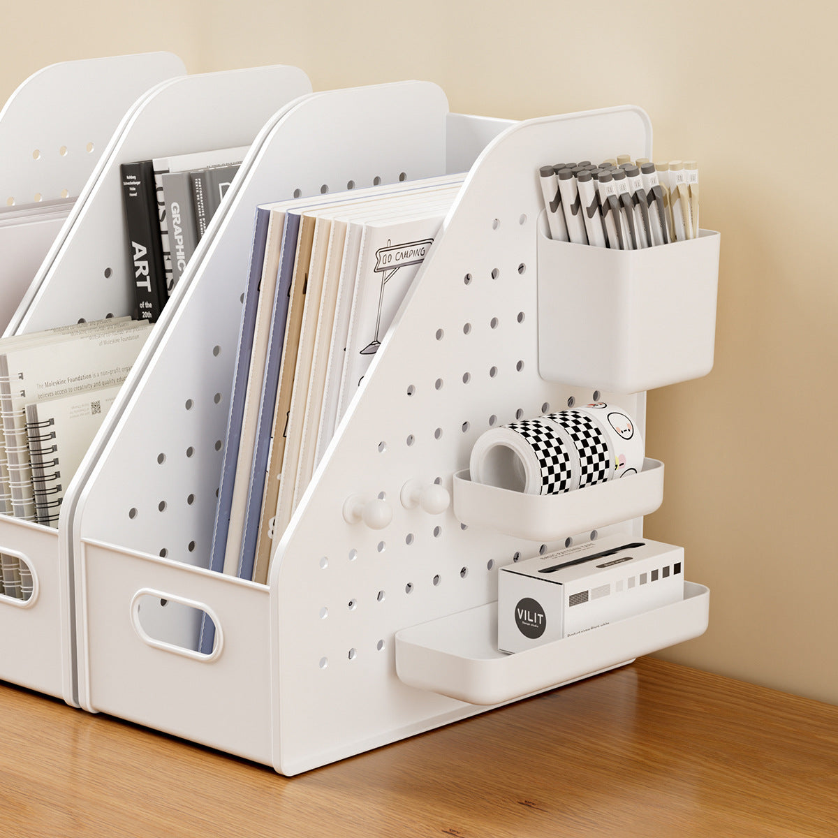 Desktop Perforated Board Storage Basket Organizer