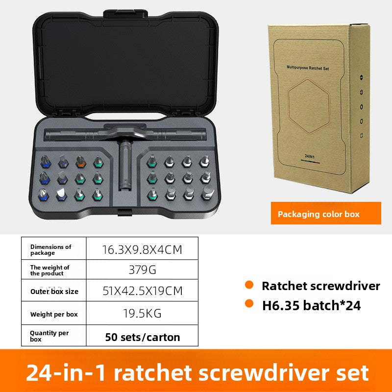 Multi-Function Ratchet Screwdriver Set with S2 Steel Bits