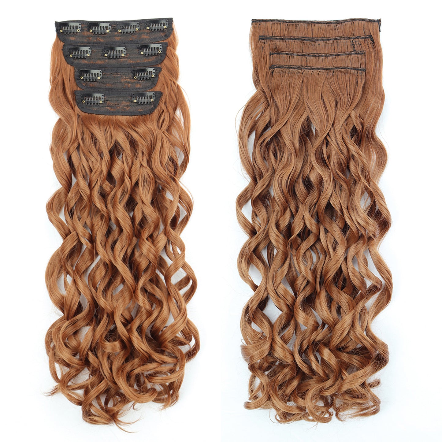 Women's Synthetic Hair Extension 4-Piece Set Long Curly Retro Wig Piece